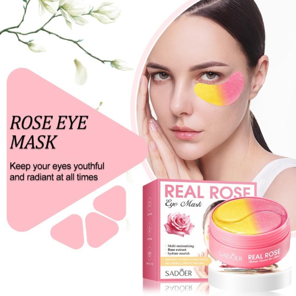 60 шт. Маска для глаз с коллагеном и кристаллами розы, черники, авокадо, от темных кругов и мешков под глазами, укрепляющая и увлажняющая, для ухода за кожей