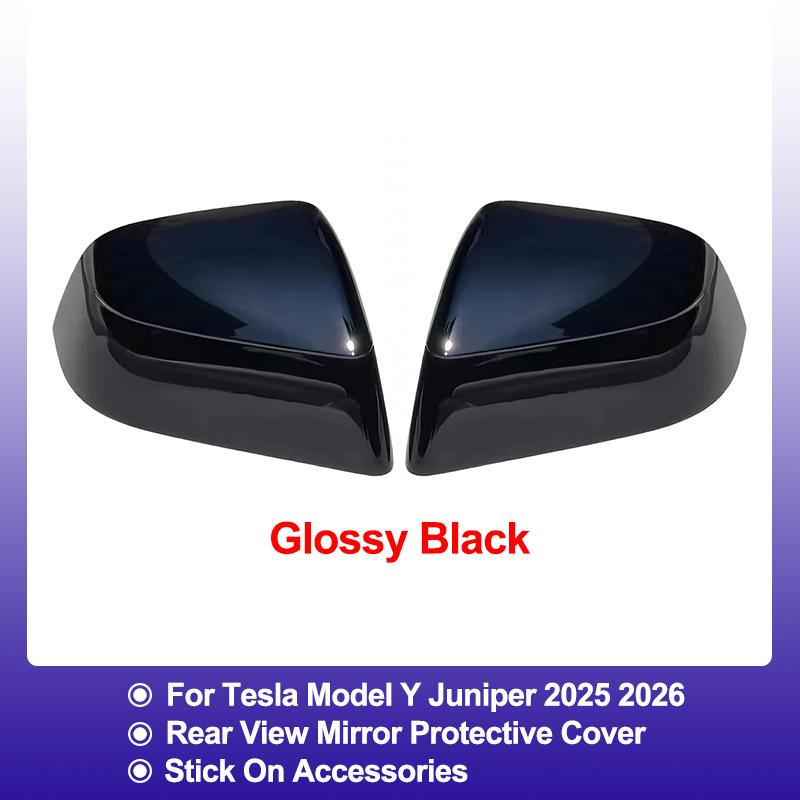 Paste Style Carbon Fiber Texture Rearview Mirror Caps For Tesla Model Y Juniper Side Mirror Housing Exterior Decor Protector