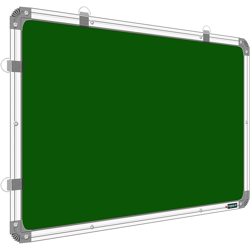 Yajnas Non Magnetic 2X1.5 Feet Double Sided White Board And Chalk Board Both Side Writing Boards, One Side White Marker