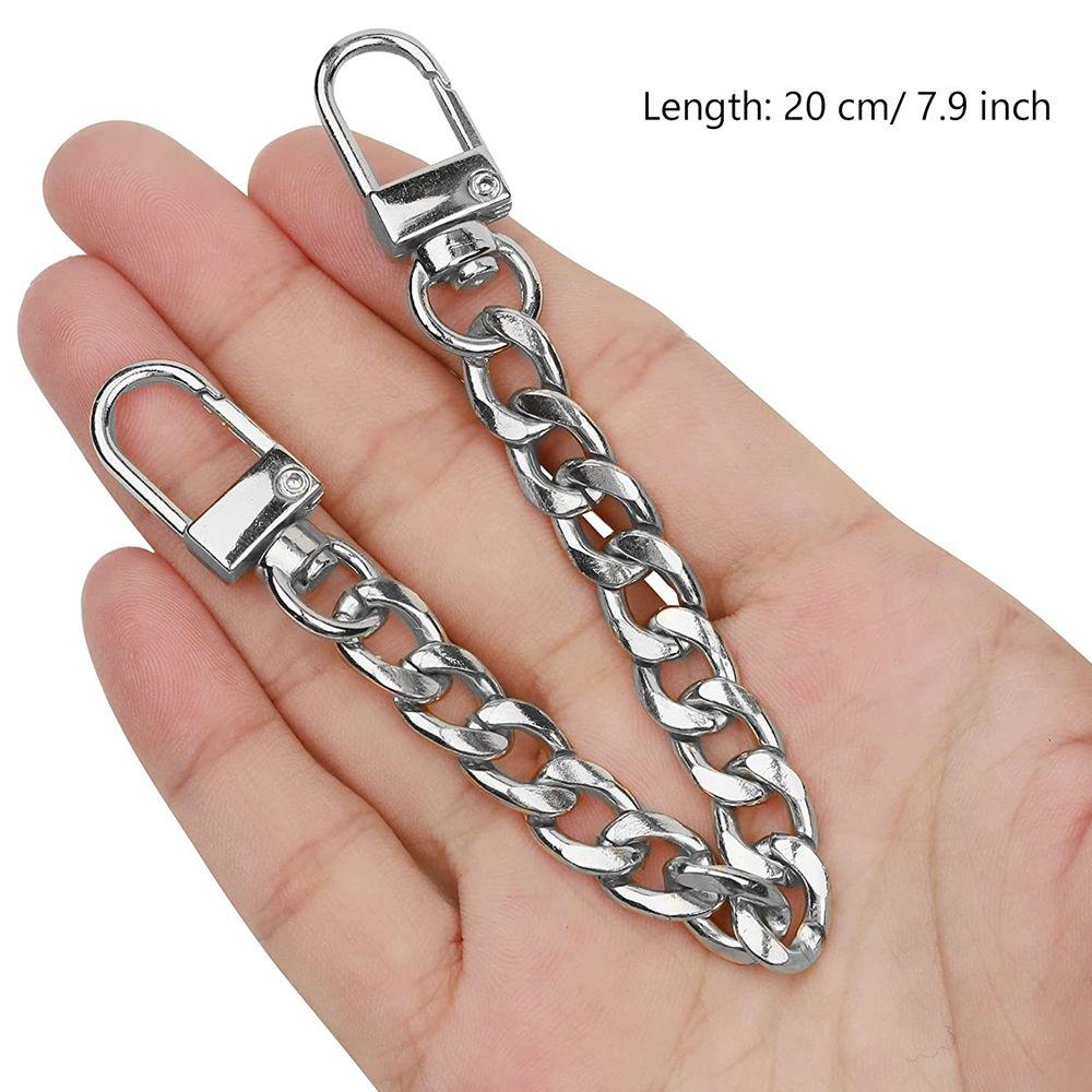 Aluminum Replacement Purse Chain Metal Flat Chain Extender with Metal Buckle Shoulder Bag Straps