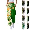 Women's Fashion St. Patrick's Day Loose Drawstring Waist Solid Color Casual Sweatpants Pants