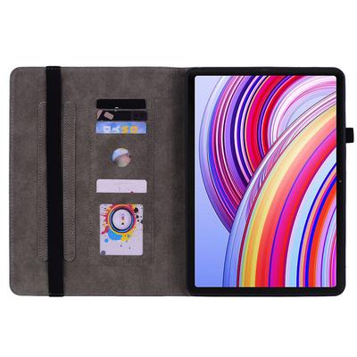 Для Xiaomi Redmi Pad Pro/Redmi Pad Pro 5G/Poco Pad Чехол Кожаный защитный чехол с рисунком розы с держателем для карт