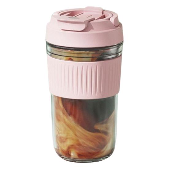 Портативный стеклянный стакан с силиконовой трубочкой 350/500 мл герметичная многоразовая кофейная кружка для офиса