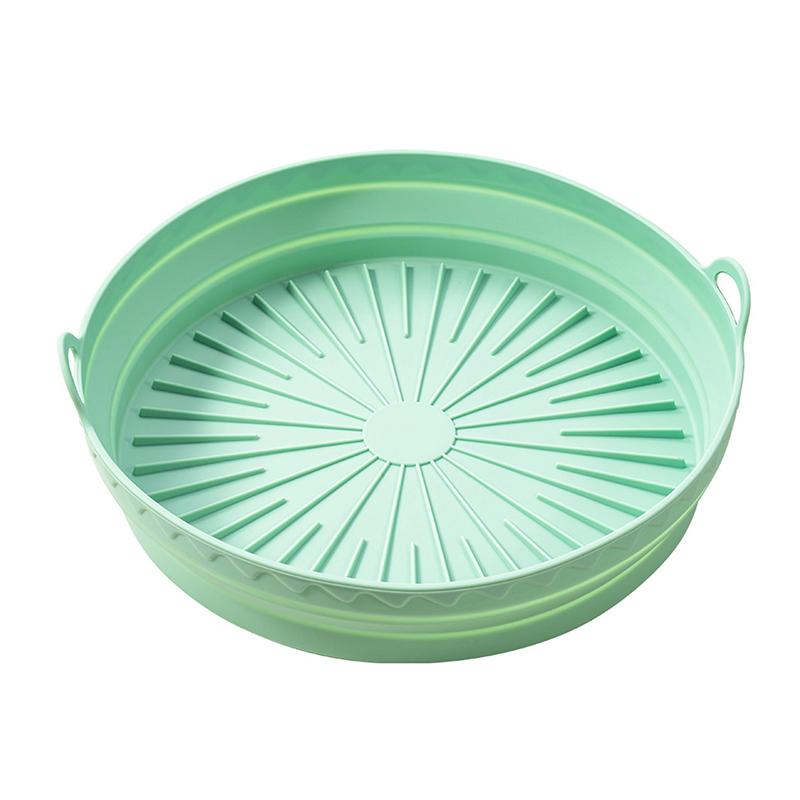 Силиконовая корзина для аэрофритюрницы, квадратная складная форма для выпечки в духовке аэрофритюрницы, многоразовая, безмасляная, кухонные аксессуары для приготовления пищи