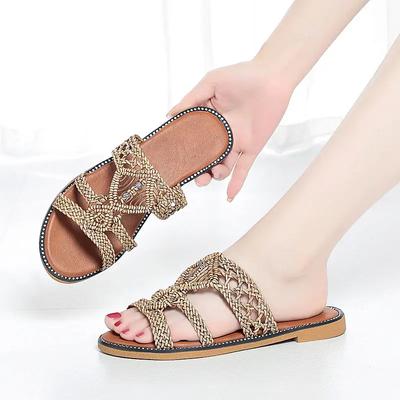 Сандалии Плоская обувь для женщин Новый стиль Женские тапочки Обычные Распродажа Слайды Дизайнерская Роскошная Удобная и Элегантная Обувь Лето