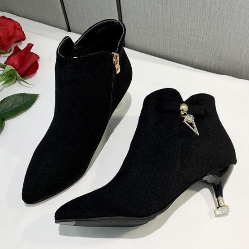 Fashion Woman Short Shoes Moccasin Non Slip French Style Plain Booties Sale Chic and Elegant Large Size Warm Boot Ankle Boots for Women