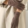 Soft Winter Cycling Gloves Velvet Suede Gloves Skiing Women Mittens  Outdoor