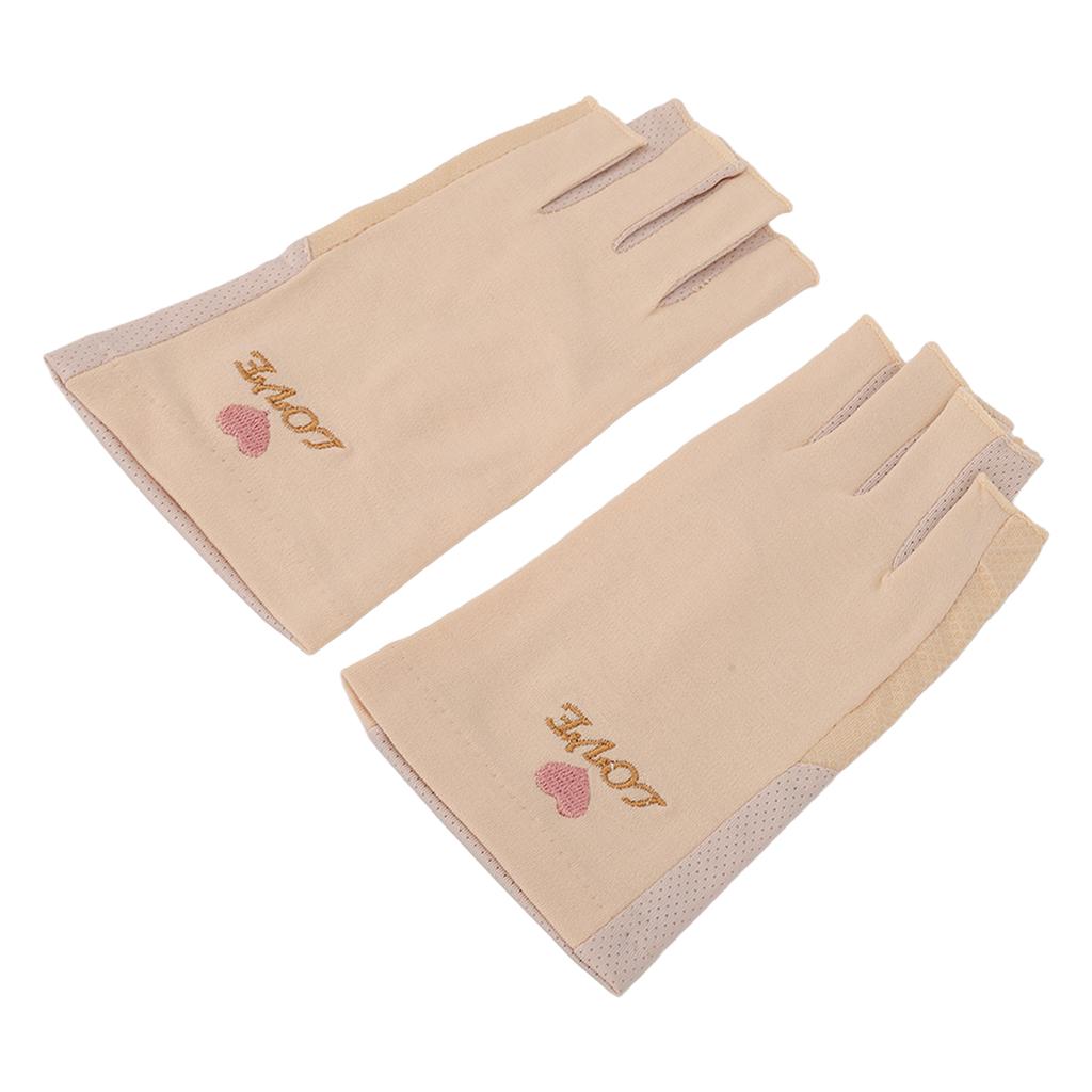 Manicure Gloves UV Protection Stretchy Breathable Fingerless Fiber Cotton Nail Lamp Gloves for Home