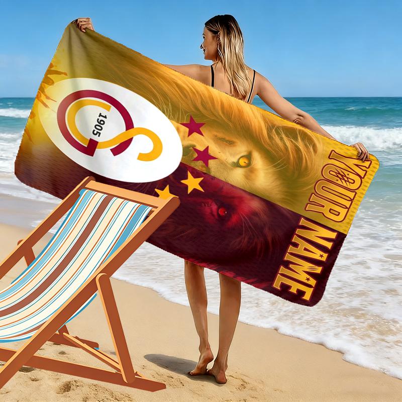 Custom Name Galatasaray Print Beach Towel, Large Soft Quick Dry Towel for Beach Camping Swimming_xia