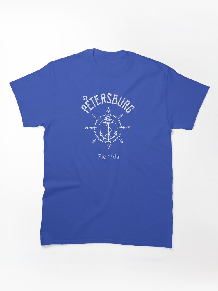 Windro St. Petersburg Florida, FL Nautical Compass Rose, Lazy Tide Vibe, Sailing Sailboat Anchor Souvenir Classic Unisex T-Shirt
