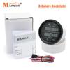 52mm Car Marine Digital Multifunction Gauge Fuel Level Oil Pressure Water Temp Voltmeter 4 in 1 Gauge 8 Color Backlight 0-190ohm