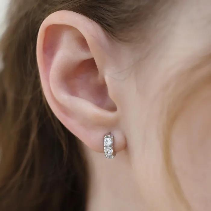 (Серебро 925 пробы) Мини Серьги-кольца EC3215