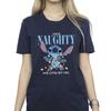 Disney Womens/Ladies Lilo & Stitch Naughty & Nice Cotton Boyfriend T-Shirt