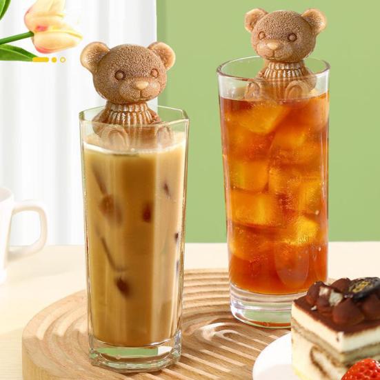 Ice Cube Tray Bear Shape Silicone Ice Cube Maker Cute DIY Candy Chocolate Mold for Whiskey Bourbon Funny Bear Gifts for Men Women