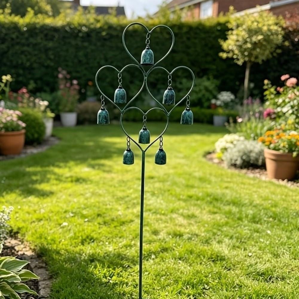 Antique Finish Wind Chime Ground Plug Rustic Yard Ornament Creative Garden Decoration Yard Decor
