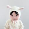 Solid Color Rabbit Baby Hat Autumn Winter Warm Newborn Ear Protection Cap Cute Cartoon Lac-up Infant Boy Girl Beanie Caps
