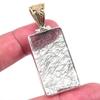 Natural Black Rutile Gemstone Handmade 925 Solid Sterling Silver Pendant 2" K8C52