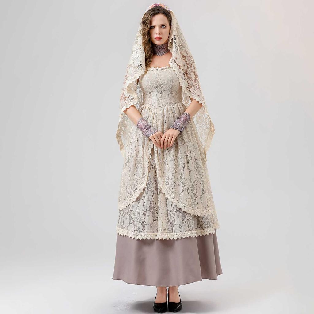 Ladies Vintage Dress Up Costume Abaya Dress Fancy Dress Party Cosplay Costume
