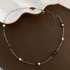 Handmade Tiger Eye & Imitation Pearl Clavicle Chain Necklace - Women's Fashionable & Versatile Accessory