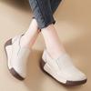 Women Platform Loafers Black Casual Leather Shoes Lady Thick Sole Height Increase Shake Shoes