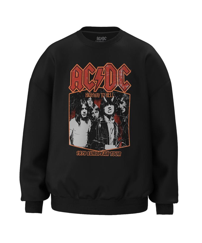 Свитшот Beulabado Acdc Highway To Hell Tour 79 Чёрный (Brent2317)