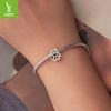 Cute Pet Paw Print S925 Sterling Silver Beads, Warm And Cute Design Diy Charm String Accessories