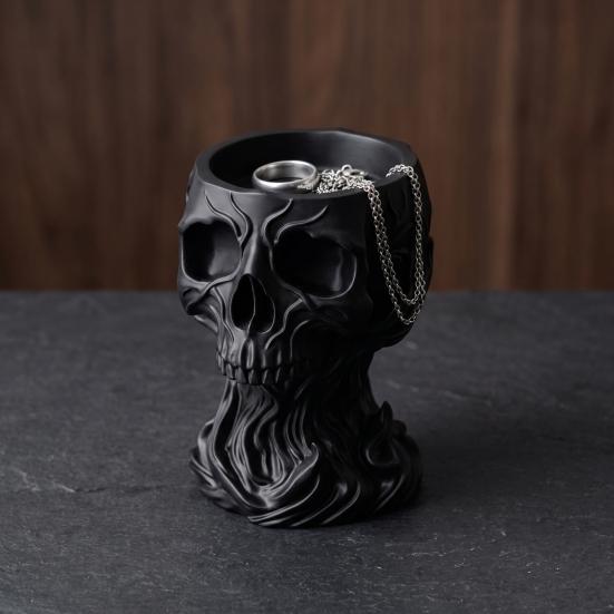 Альтернативный Стиль Подарок 3D Печатная Готическая Череп Декоративная Миска-Ловец, Держатель для Хранения Ключей Мелких Предметов, Миска для Монет Украшений, Дарк Арт Настольный