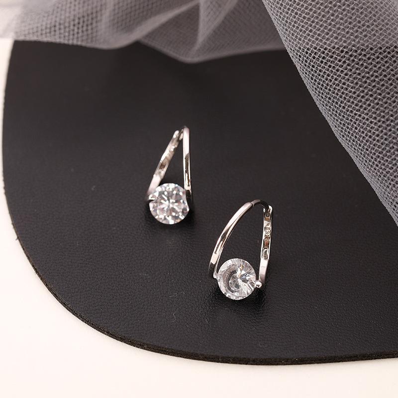 Серьги-кольца из серебра 925 пробы с корейским цирконом, простой темперамент, изысканные, женские, сексуальные, ювелирный подарок