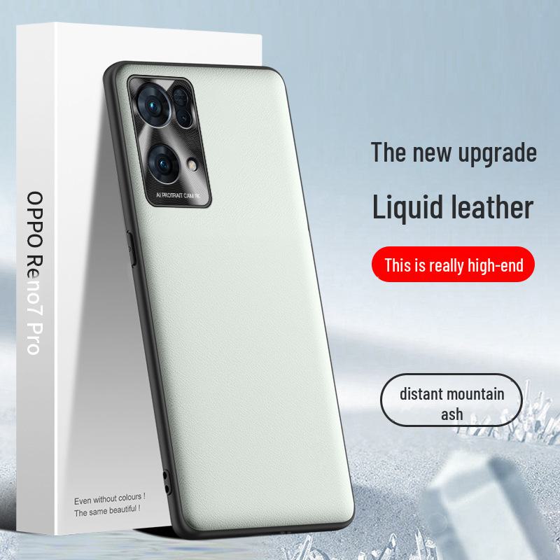 Защитный чехол из жидкой кожи для Oppo Reno7 Pro с защитой от падений и грязи. Поставляется как единое целое.