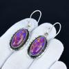 Серьги с фиолетовой медной бирюзой, серьги из стерлингового серебра 925 пробы, серебряные серьги ручной работы для подарка, серьги-подвески с бирюзой, рождественский подарок