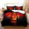 Red Soviet Socialist Republic USSR Flag Bedding Set Single Twin Full Queen King Size Bed Set Aldult Kid Bedroom Duvetcover Sets