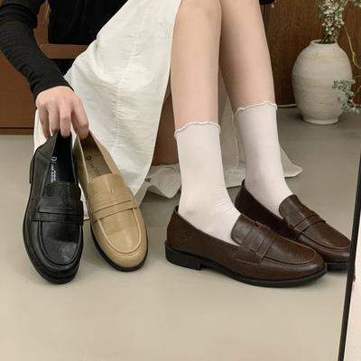 THEDOUDOU ретро универсальные маленькие кожаные туфли женские в британском стиле 2025 корейская версия студенческие на низком каблуке модные лоферы