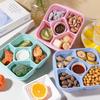 Большой контейнер для закусок с крышкой, поднос для сервировки с 5 отделениями, встроенные контейнеры для соусов, контейнер для хранения закусок без содержания бисфенола А, фруктов и орехов