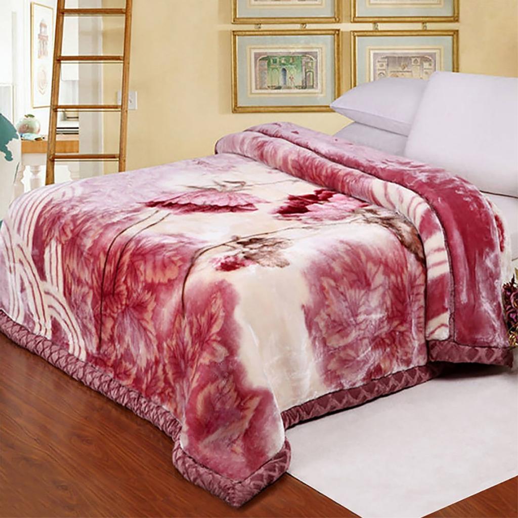 Роскошное качественное двухслойное норковое одеяло Raschel, 9,9 фунтов, королевский размер, пушистое, массивное, теплое, очень мягкое, весенне-зимнее, постельное одеяло