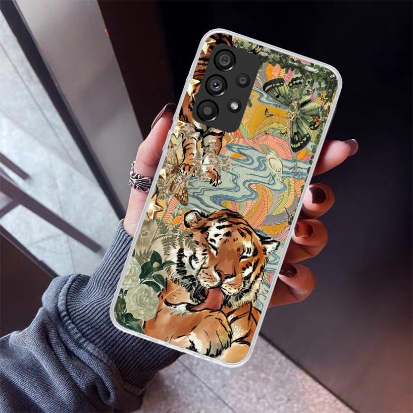 Superior Tiger Pattern Art Phone Case For Samsung Galaxy A12 A52S A42 A32 A22 A51 A50 Note 20 Ultra 10 S10 Plus A71 A70 A31 A30