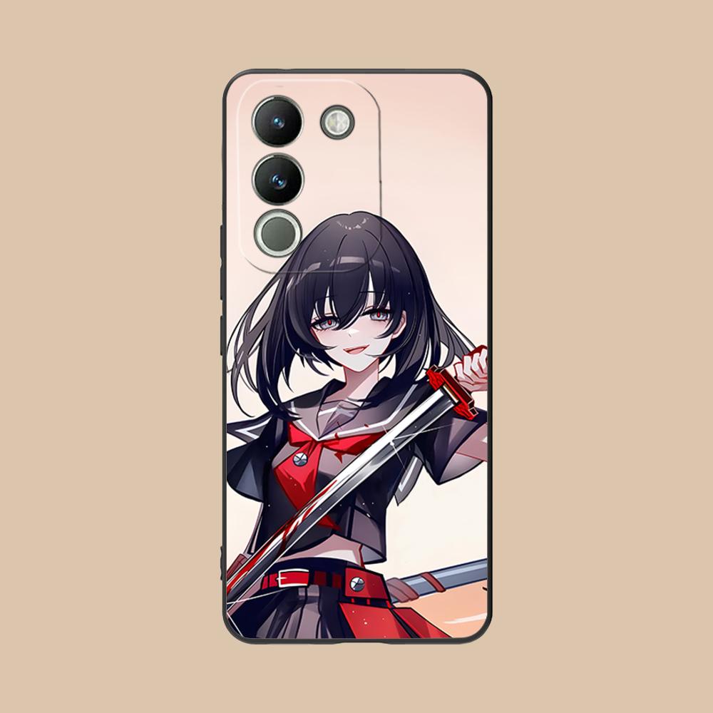 Матовый ТПУ чехол для мобильного телефона Akame Kurome для VIVO V60 V50 V40 V30 V29 V27 V25 V23 Pro Lite 5G Цветной печатный чехол