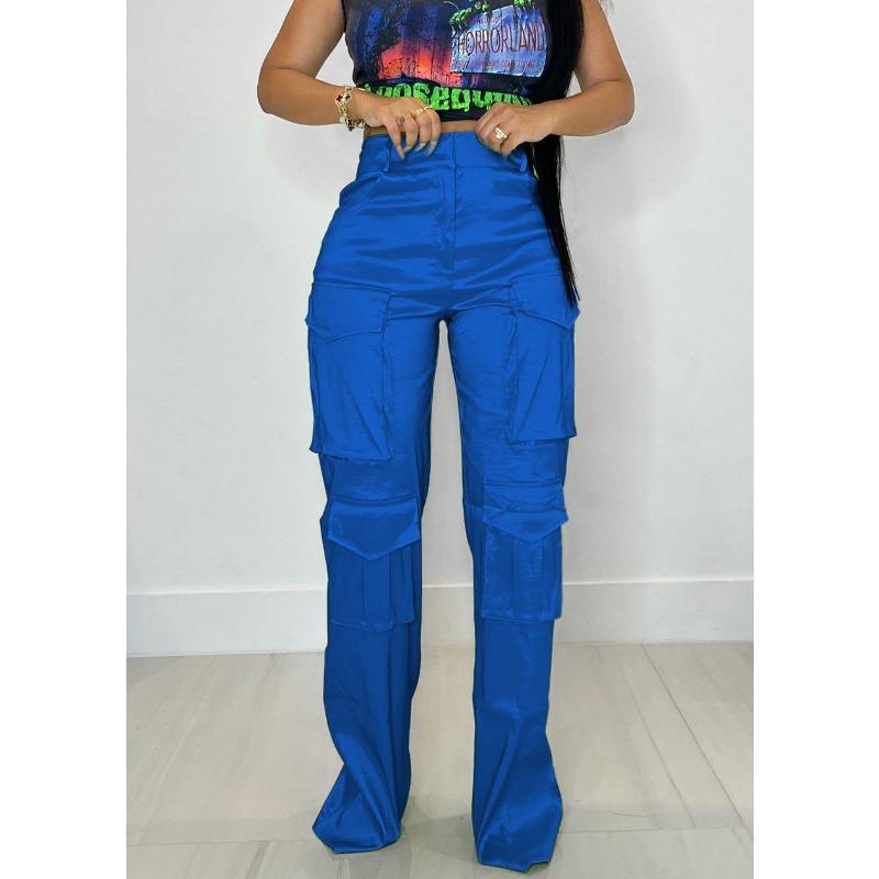 Весенне-летние женские брюки, модные повседневные однотонные брюки для рабочей одежды с несколькими карманами