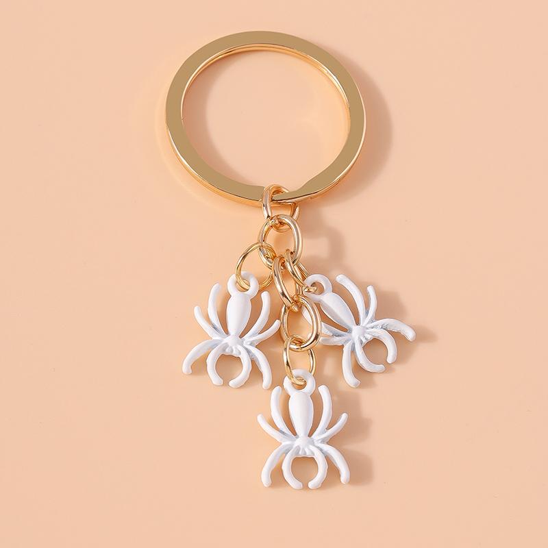 New Enamel Spider Keychain Animal Keyring Pendants for Car Key Holder Women Girl Handbag Decor DIY Jewelry Gift
