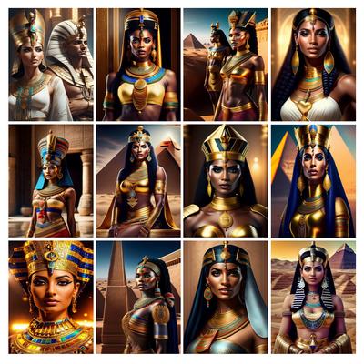 Алмазная живопись Новые поступления 2024 Королева Египта и принц Diy Полный квадратный круглый дрель Стразы Вышивка Пирамида Икона Мозаика Наборы для вышивки крестом