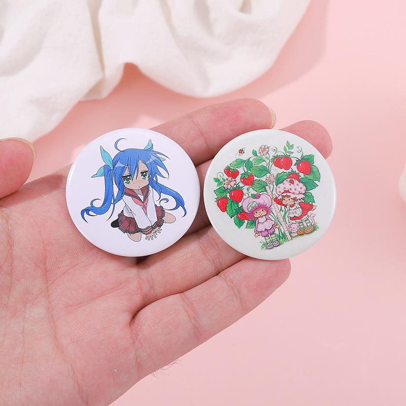 Круглые булавки для лацканов, милые эмалированные значки в стиле манга, металлические броши в стиле аниме для женщин, друзей, рюкзаки, художественный хиджаб, аватар, одежда