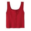 Summer New Korean Version of Simple Knit Sleeveless Jacket Buttons Carefully Machine Solid Color Short Small Vest Women