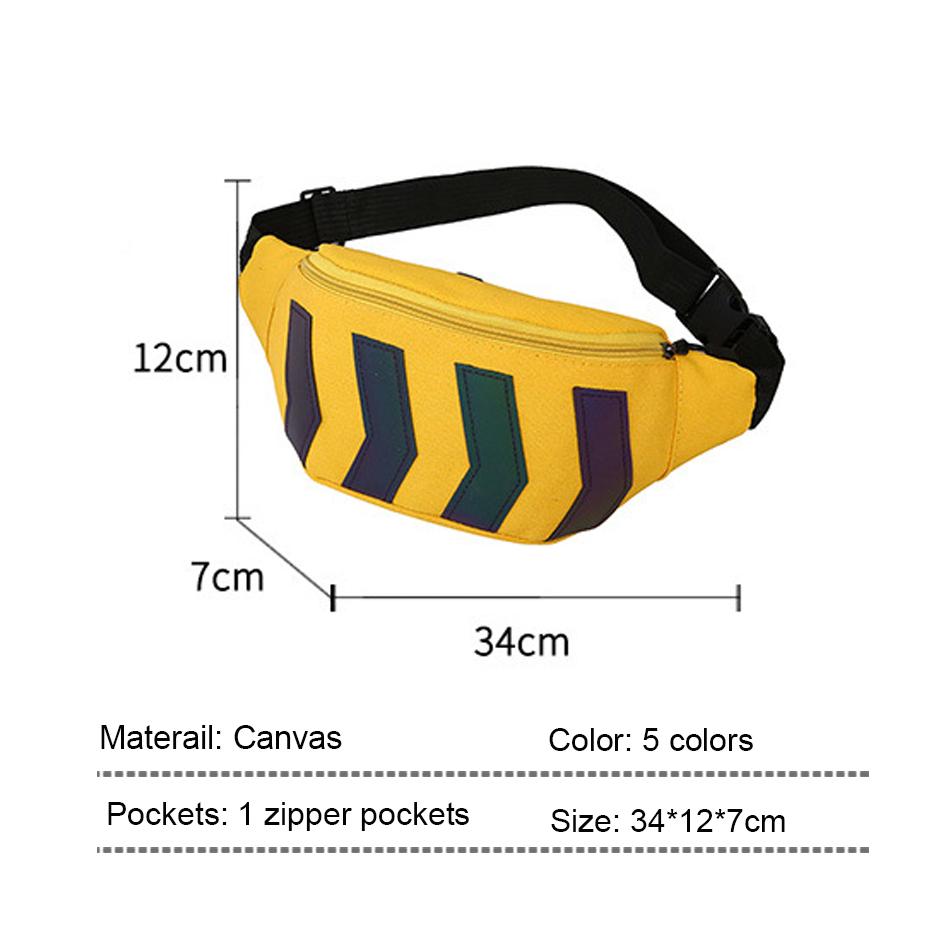 Холщовые поясные сумки унисекс со стрелкой и отражением, парусиновая повседневная сумка через плечо для пары с отверстием для наушников, дорожная поясная сумка для бега