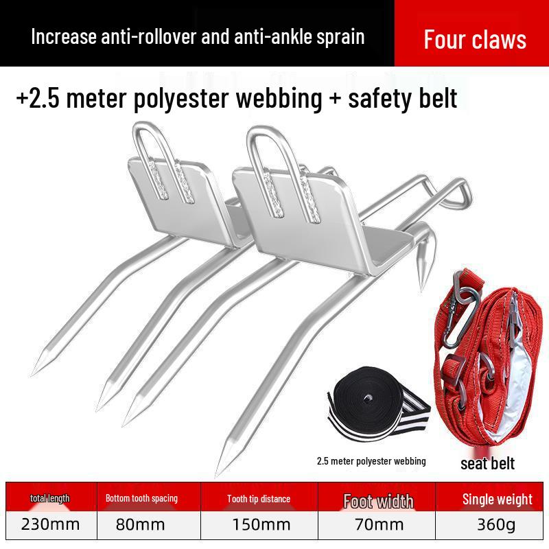 Steel Tree Climbing Foot Spikes with Cat Claw Design