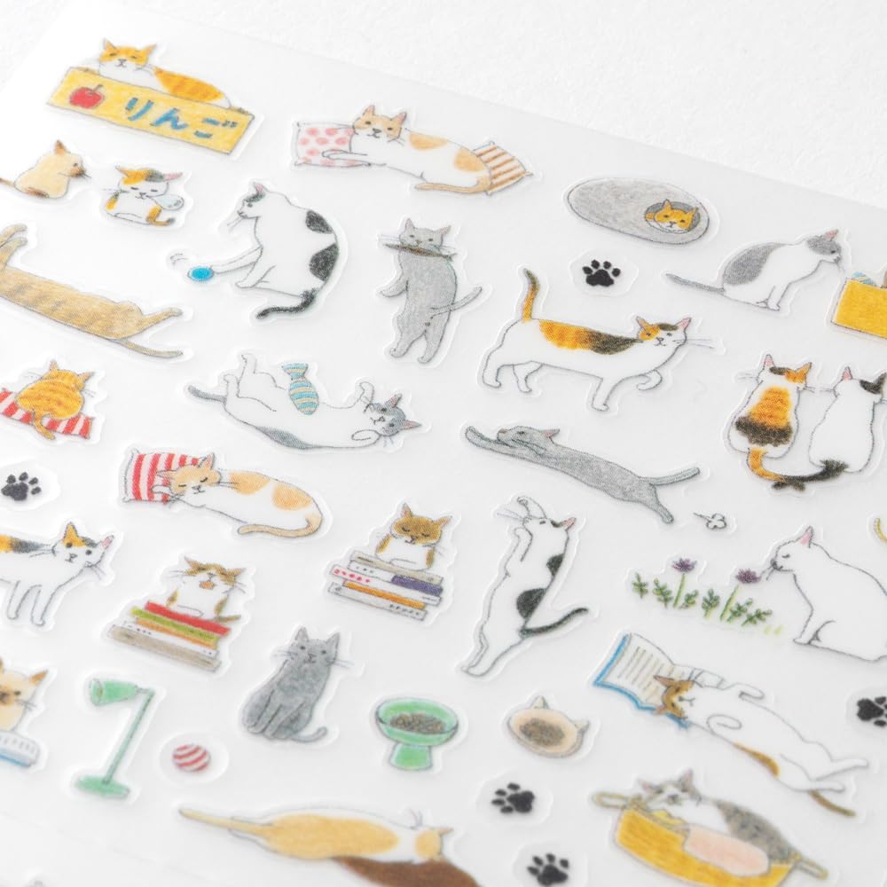 Midori notebook sticker sticker cat pattern S + M 2 types set 82687006 82688006