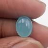 Natural Aqua Chalcedony Oval Cabochon Loose Gemstone Lot 2 Pcs 8*10 MM 5 CT For Jewelry Making