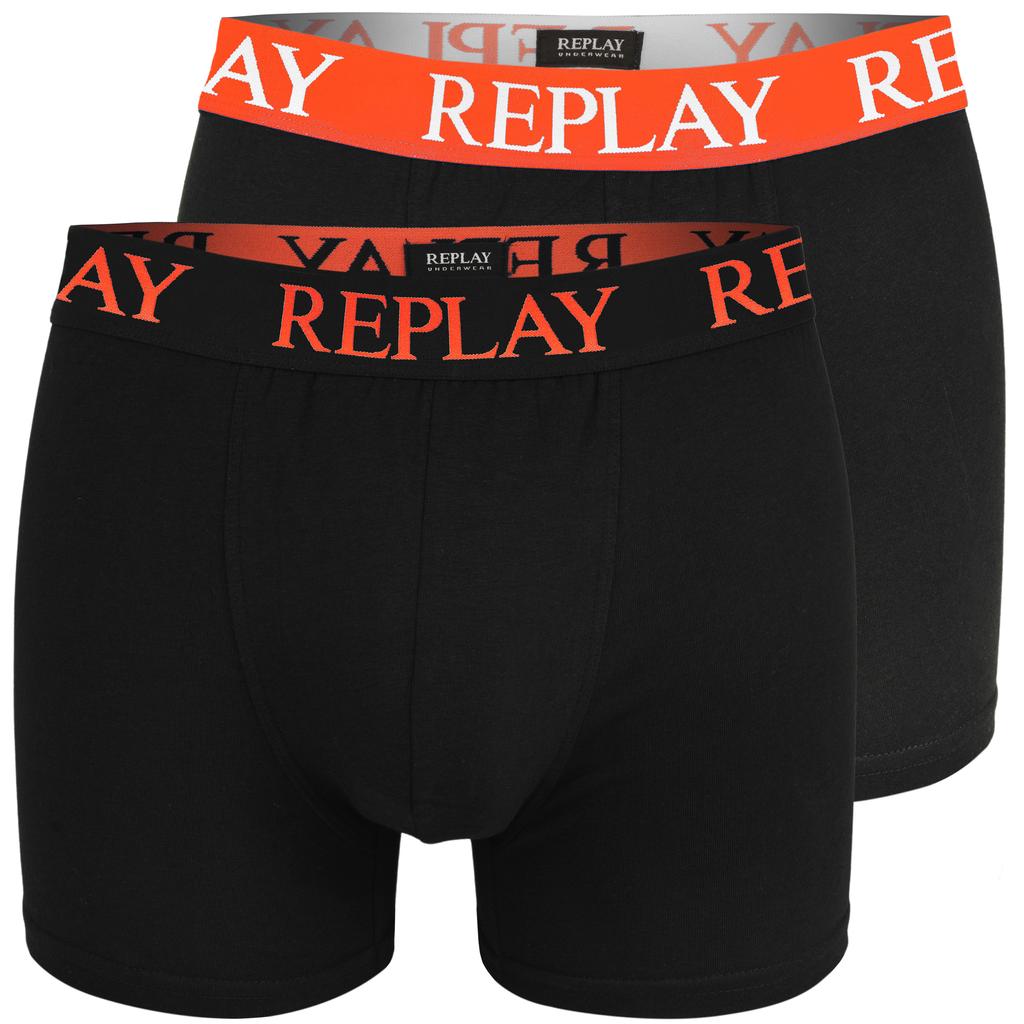 Replay Men' Boxer Shorts Set of 6 Cotton Black Color Logo Size