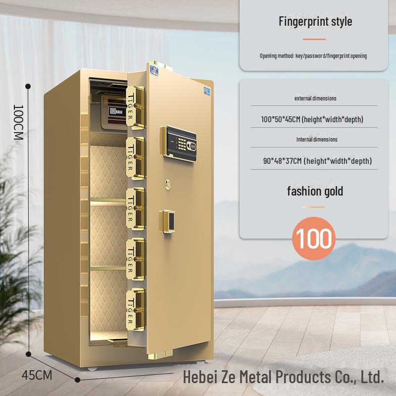 Tiger Brand All-Steel Fingerprint Safe for Home/Office - Anti-Theft Small Safe Deposit Box