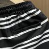 Plus Size M-7XL Casual Shorts Summer Men Clothes Elastic Waist Summer Stripe Shorts