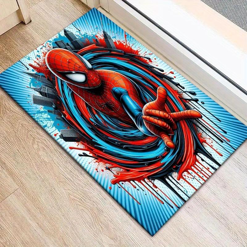 1pc Spider-man Pattern Area Rug Soft Flannel Floor Mat for Living Room, Office, Bedroom and Carpet, Sofa Coffee Table Floor Mat