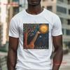 Starry Night Giraffe ArT T Shirt Sun and Moon Unique Animal Artistic Print Wearable Idea Vintage Washed Soft Unisex Homme